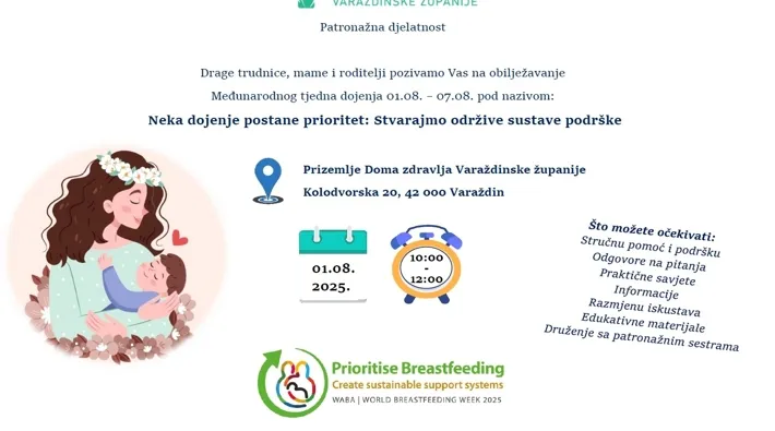 Obilježavanje Međunarodnog tjedna dojenja 01.08. - 07.08.2025